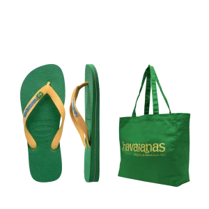 Kit Havaianas Brasil: Brasil Logo + Bolsa de Praia