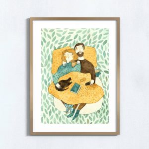 Ilustração ‘Casal em casa’