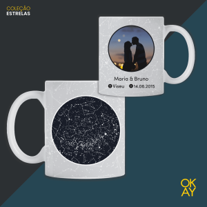 Caneca Mapa Estrelas Constelações Personalizada
